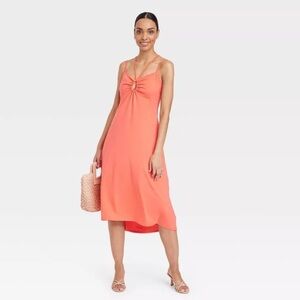 A New Day Sleeveless Strappy Orange Sundress